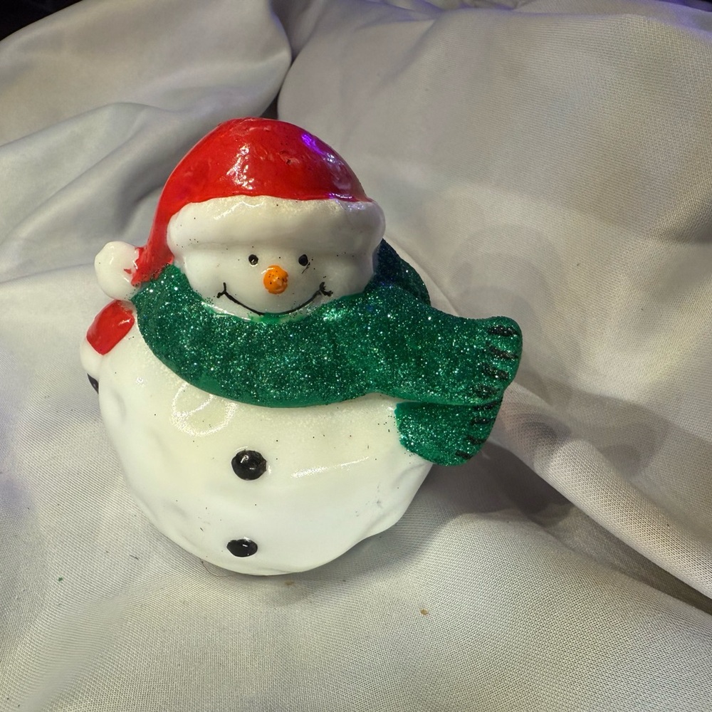 Festive Snowman Holiday Decor with Green Scarf